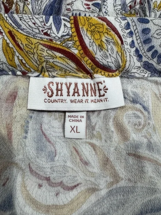 Shyanne Western/Bohemian Paisley Asymmetric Midi Pull-On Skirt Size XL - Picture 5 of 7